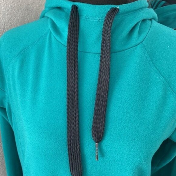 ADIDAS Microfleece Pullover Hoodie Teal XS - Picture 10 of 14
